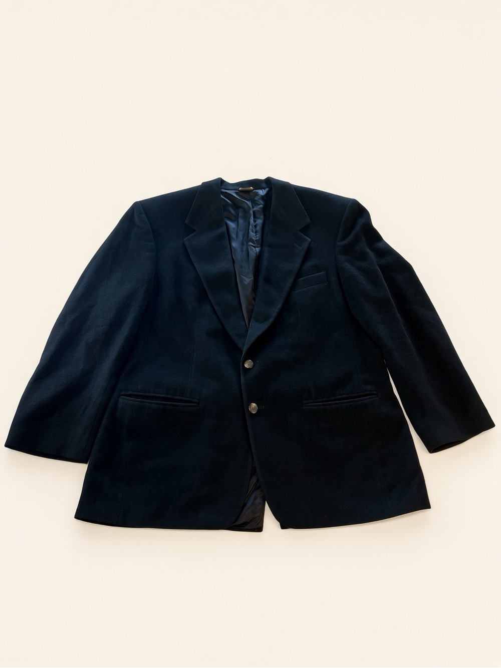 Bill Blass Black 100% Camel Hair 2-Button Blazer Sport Coat 40R